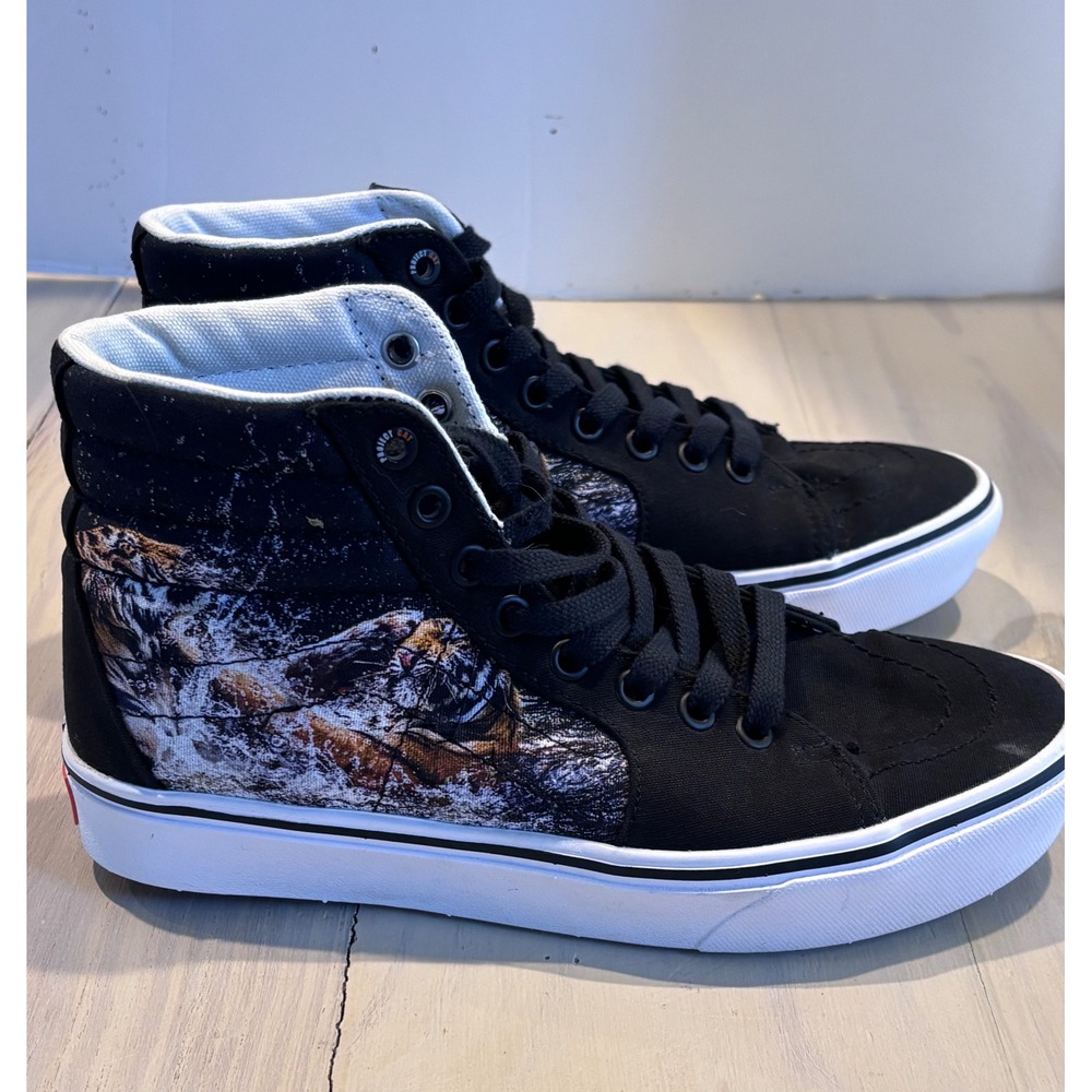 Vans Sk8-Hi ComfyCush Discovery Project CAT Tiger Sneakers Mens 6 Women's 7.5
